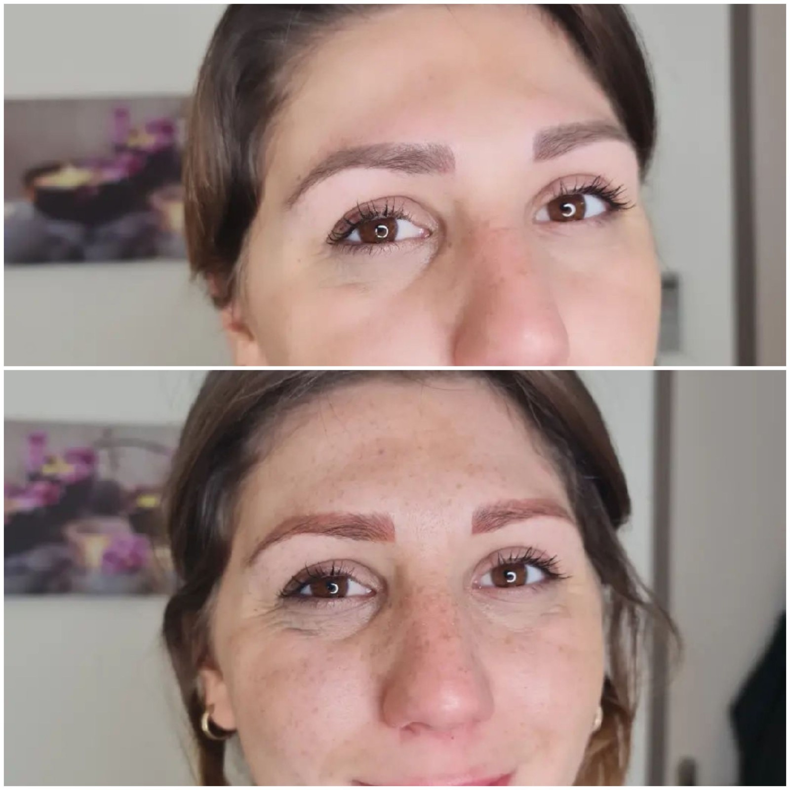 microblading viré au rouge rectification de couleur détatouage sourcils