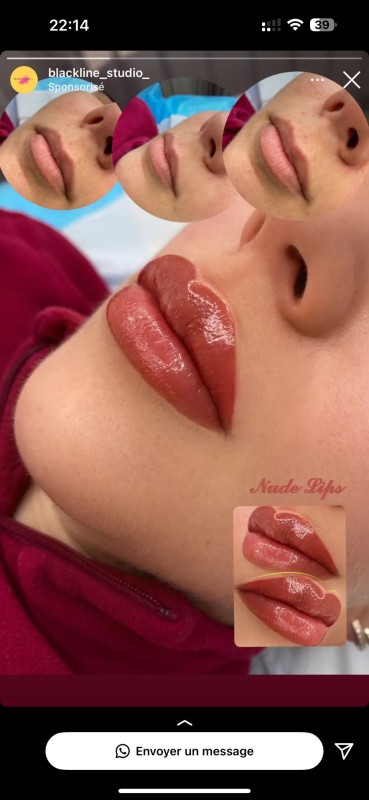 lèvres nudes avant après effet naturelle de maquillage permanet des lèvres la ciotat