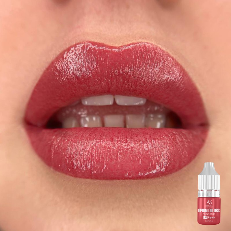 maquillage permanent effet brillant avec le gloss de AS pigments de chez Pigmentsetco remplissage complète des lèvres