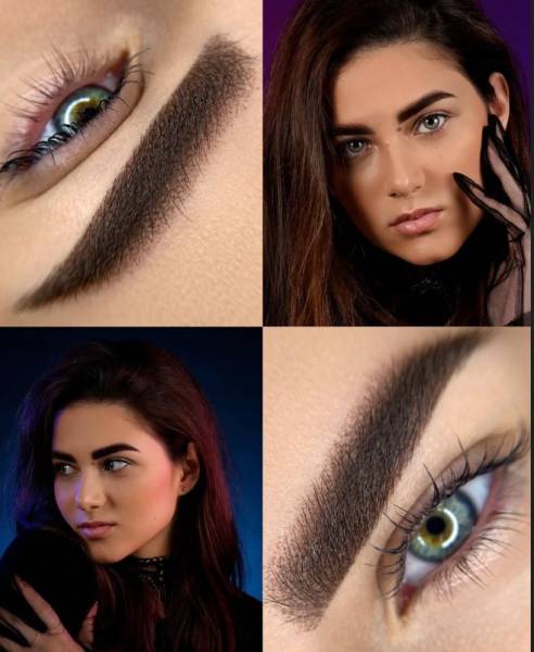 juste apres la dérmopigmentation le résultat est plus intense mais àpres devient plus claire légèrment cendré